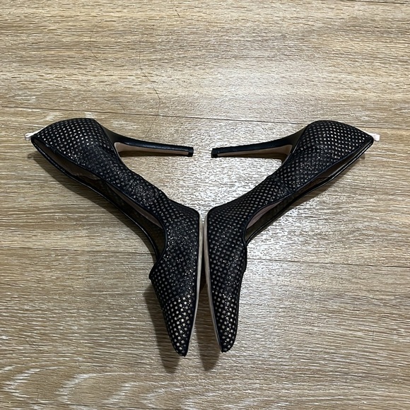 SJP by Sarah Jessica Parker Fishnet Fawn Pumps Shimmer Mesh Pointy Toe Heel 39.5 - Picture 7 of 14